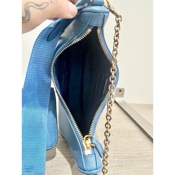 Prada Made in Italy Re-Edition 2005 Saffiano Leather Shoulder Bag Blue - Picture 7 of 14